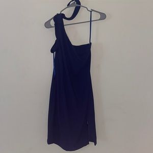 One Shoulder Navy Blue Women’s Dress